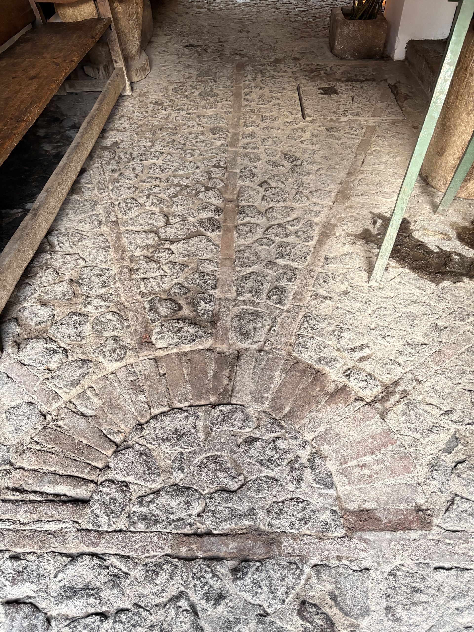 Carved stone detail on a colonial wall in Antigua Guatemala