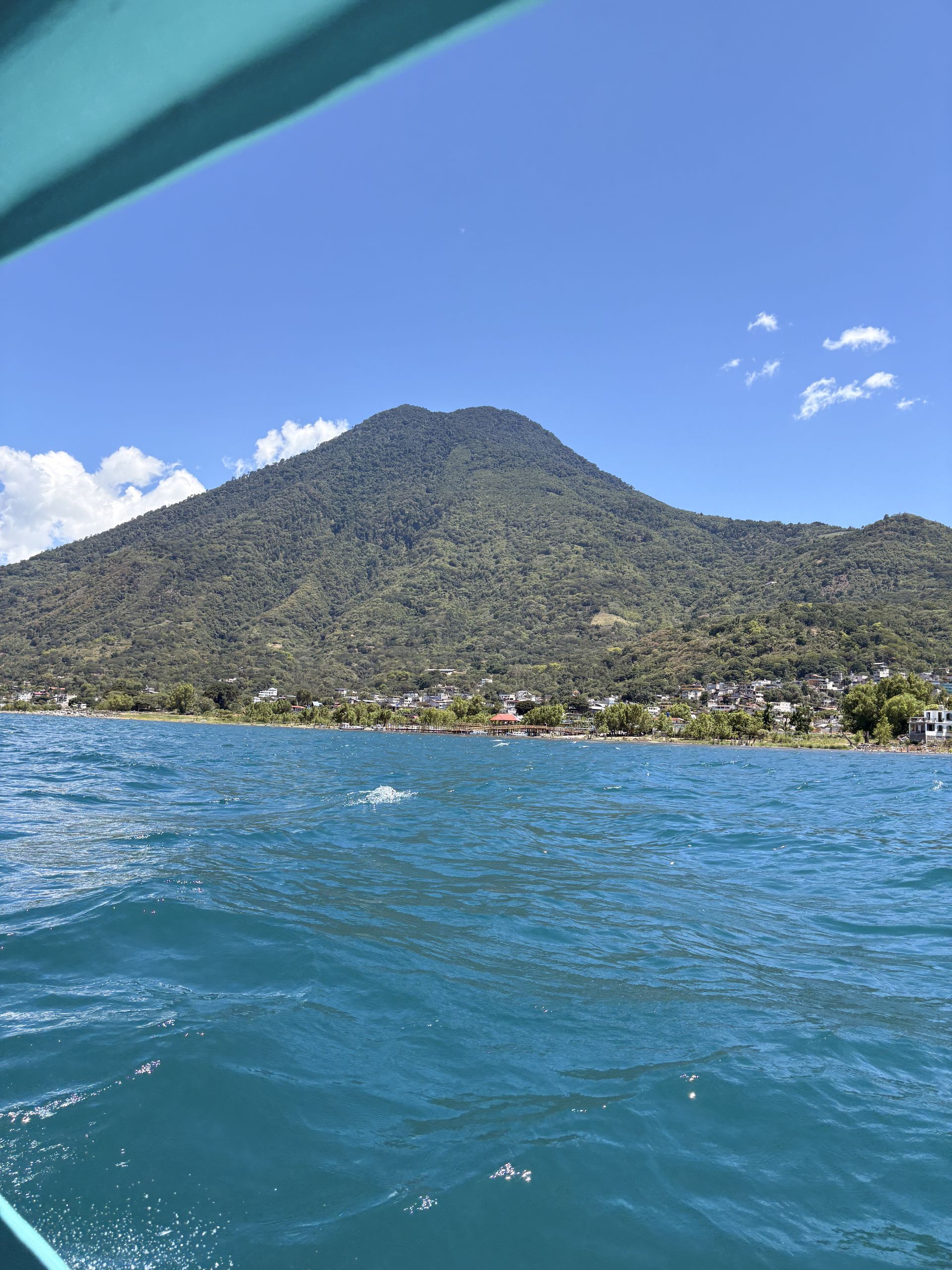 Volcanic cone across the open water of Lake Atitlán, Guatemala